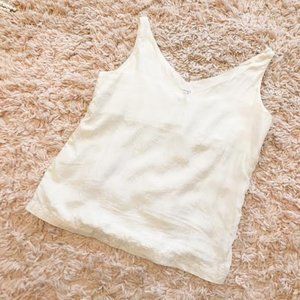 Vintage Express 100% Silk White Tank Top